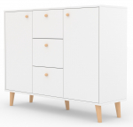 Kummut ADRK Besa, valge v./pruunikas v., 93 cm x 120 cm x 35 cm