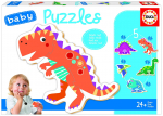 Pusle Educa Baby Puzzles Dinosaurs, mitmev&auml;rviline, 21 tk