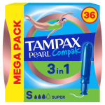 H&uuml;gieenilised tampoonid Tampax Compak Pearl, Super, 36 tk