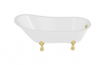 Vann, teisaldatav Besco Olaya, 160 cm x 68 cm x 68 cm, ovaalne, kuldne/valge