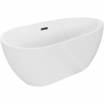 Vann, teisaldatav Mexen Eos, 150 cm x 75 cm x 58 cm, ovaalne, valge/must