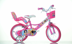 Lisaratastega laste jalgratas, laste Dino Bikes Princess, roosa v., 14"