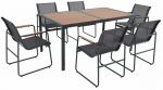 Aiam&ouml;&ouml;bli komplekt Patio Harlem, must v./pruun v., 6 istekohta