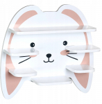 Laste riiul Kesper Rabbit, valge v./roosa v., 42 cm x 45 cm x 12 cm