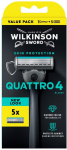 Raseerija, komplekt Wilkinson Sword Quattro 4, 6 tk