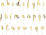 Dekoratsioon, komplekt Party Deco Alphabet, kuldne v., 53 tk
