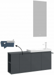 Vannitoa m&ouml;&ouml;bli komplekt Kalune Design Perla 110-341, matt antratsiit v., 22 cm x 110 cm x 45 cm
