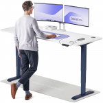 Arvutilaud reguleeritava k&otilde;rgusega Desktronic HomePro, 200 cm x 80 cm, 63 - 128 cm, valge v./must v.
