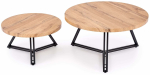 Kohvilaudade komplekt Anger, must v./golden oak, 55 - 75 cm x 75 cm x 31 - 41 cm, 2 tk