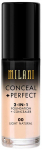Vedel jumestuskreem Milani Conceal + Perfect, 00 light natural, 30 ml