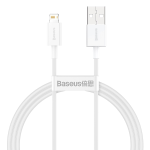 Baseus CALYS-A02 Vastupidav Andme- ja Laadimiskaabel USB QC3.0 2.4A Lightning 1M Valge