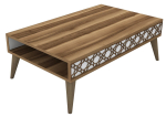 Kohvilaud Kalune Design City, valge v./p&auml;hklipuu v., 105 cm x 60 cm x 36.6 cm