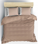 Voodipesukomplekt Mijolnir Plain 129CTN2695, kreemjasvalge/pruun v., 50 x 70 cm, 200 x 220 cm