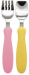 S&ouml;&ouml;giriistad Edison Mama Fork & Spoon Set KJ2831, 18 kuud, roostevaba teras/pol&uuml;prop&uuml;leen (pp), kollane v./roosa v.