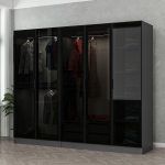 Riidekapp Kalune Design Kale 6091, antratsiit v./must v., 52 cm x 225 cm x 210 cm