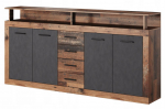 Kummut Luna XXL, pruun v./must v., 95 cm x 32 cm x 190 cm