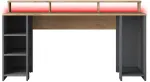 Kirjutuslaud ja riiul Kalune Design HA122, 160 cm x 55 cm, 89.5 cm, antratsiit v./p&auml;hklipuu v.