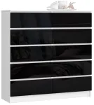 Kummut Akord K120 10SZ CLP, valge v./must v., 121 cm x 120 cm x 40 cm