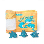 Vannim&auml;nguasi, raamatu ja m&auml;nguasjade komplekt Melissa & Doug Baby Dolphins, sinine/oranž