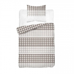 Voodipesukomplekt SJB-570, valge v./pruun v./beež v., 70 x 80 cm, 140 x 200 cm