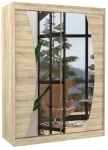 Riidekapp ADRK Modesto 150, pruunikas v., 58 cm x 150 cm x 200 cm, peegliga