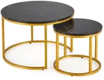Kohvilaudade komplekt Java, kuldne v./must v., 79 cm x 79 cm x 47 cm, 2 tk
