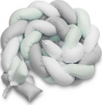 Kaitsepiire Sensillo Braid, valge v./roheline v./hall v., 210 cm x 30 cm