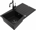 K&ouml;&ouml;givalamu koos kraaniga Mexen Cesar Black, graniit, 77 cm x 47 cm x 20 cm, must