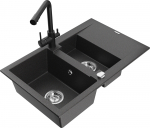 K&ouml;&ouml;givalamu koos kraaniga Mexen Gaspar, graniit, 73 cm x 47 cm x 17.7 cm, l&auml;bipaistev/h&otilde;be/must