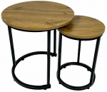 Kohvilaudade komplekt Alessio, pruun v., 30 - 45 cm x 45 cm x 42 - 48 cm, 2 tk