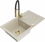 K&ouml;&ouml;givalamu koos kraaniga Mexen Pablo, graniit, 75.2 cm x 43.6 cm x 16.1 cm, beige+black/gold