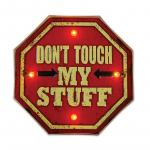 Dekoratsioon Forever Light Don't Touch My Stuff LED-valgustusega, 29.5 cm, punane v.
