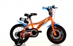 Lisaratastega laste jalgratas, laste Dino Bikes Hot Wheels, sinine v./must v./oranž v., 16"