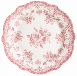 Taldrik magustoidu Homla Lourry, 19 cm x 19 cm x 2 cm, valge v./punane v.