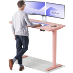 Arvutilaud reguleeritava k&otilde;rgusega Desktronic HomePro 829 53, 140 cm x 70 cm, 126 cm, roosa v.