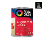 Emailv&auml;rv, universaalsed Pentacolor Alkydamel, l&auml;ikiv, 2.8 kg, must v.