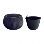 Lillepott Prosperplast Splofy DKSP290, plastik, antratsiit