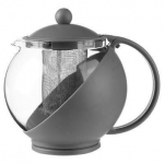 Teekann koos kurnaga Secret de Gourmet PP+VERRE +INOX+FER INOX chrom&eacute;, 1.25 l, l&auml;bipaistev/must/punane