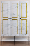 Riidekapp Kalune Design Martin 3, kuldne v./valge v./must v., 126 cm x 50 cm x 200 cm