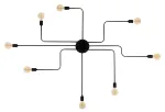 Valgusti lagi Opviq Truva N-697 525NOR1315, E27, 8 x 40 W, ilma katteta / must v.