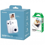 Kiirkaamera Fujifilm Instax Mini 12 + Instax Mini Glossy 10pcs, valge v.