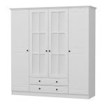 Riidekapp Kalune Design Kale 4017, valge v., 52 cm x 180 cm x 190 cm, peegliga