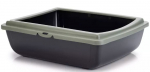 Raamiga kassitualett Beeztees Juliet Eco 400533, must v./hall v., suletud, 48 cm x 38 cm x 14 cm