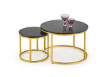 Kohvilaudade komplekt Domoletti, must, 38 - 60 cm x 38 cm x 34 - 40 cm