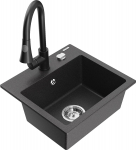 K&ouml;&ouml;givalamu koos kraaniga Mexen Milo, vaik/graniit, 43.5 cm x 41 cm x 17.1 cm, valge/must