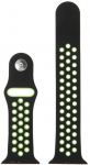 Rihmad Swissten, Sport Band For Apple Watch 38/40 mm, must v./roheline v.