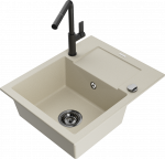 K&ouml;&ouml;givalamu koos kraaniga Mexen Enzo, graniit, 57.6 cm x 46.5 cm x 17.4 cm, must/beež