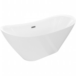 Vann, teisaldatav Mexen Lotos, 140 cm x 75 cm x 72 cm, ovaalne, valge/metallik must