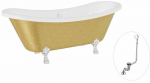 Vann, teisaldatav Besco Amelia Glam, 190 cm x 77 cm x 69 cm, ovaalne, kuldne/kroom