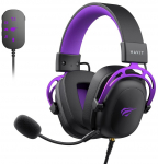 Juhtmega m&auml;nguri peakomplekt Havit H2002+U, must v./violetne v.